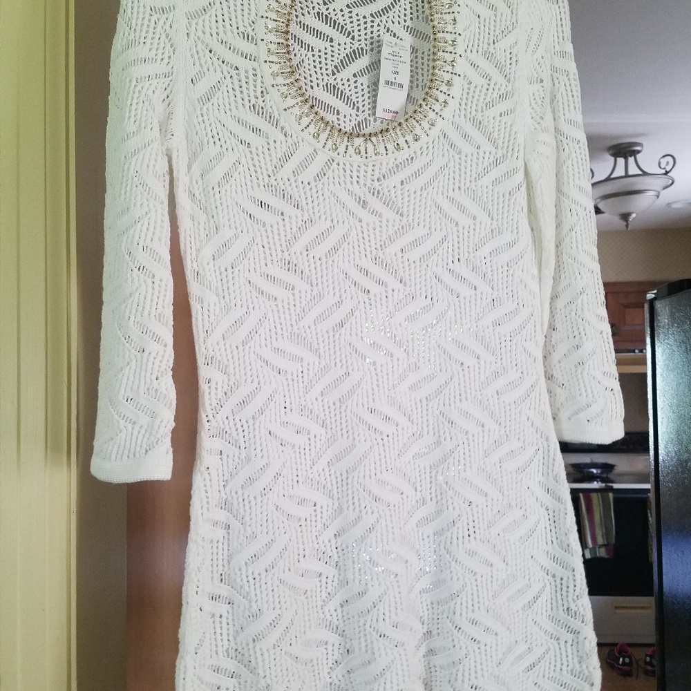 WHBM beautiful White Tunic Sweater